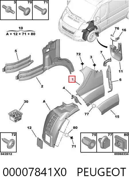 1350160080 Fiat/Alfa/Lancia Крило переднє праве