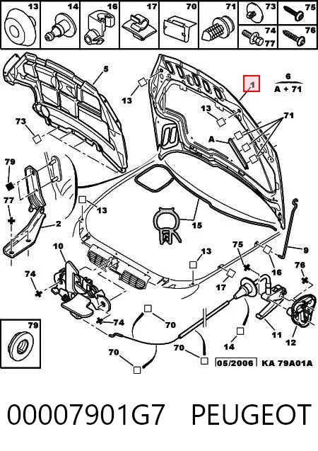 Купити Капот Peugeot 206  2A/C