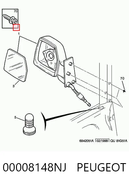  Ліве бокове дзеркало Peugeot Expert 