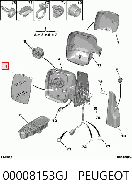Ліве бічне дзеркало Fiat Scudo фургон (270) (2007 - 2016) ціна, від 114.00 USD