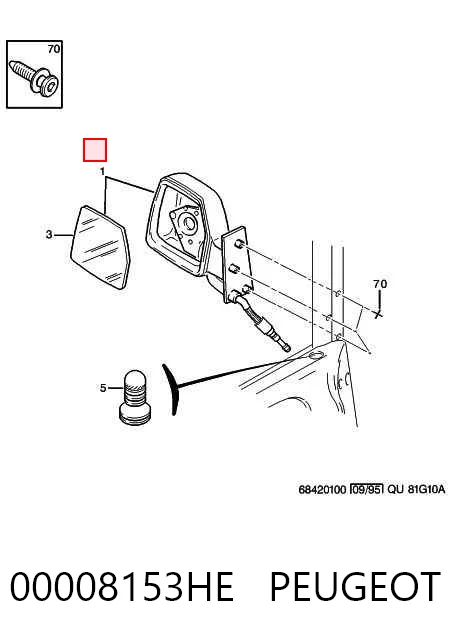 Дзеркало ліве Peugeot Expert 