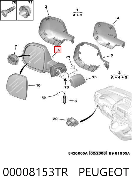 Ліве бічне дзеркало Transporterparts 030003 ціна, від 64.52 USD