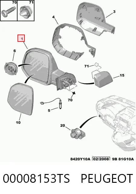 Ліве бокове дзеркало 5792515E Polcar