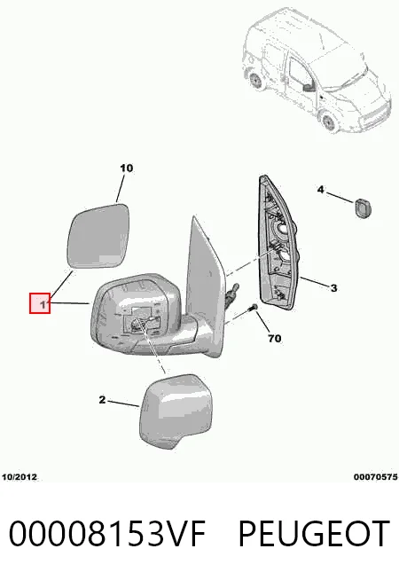 Купити Дзеркало праве Fiat Qubo  225