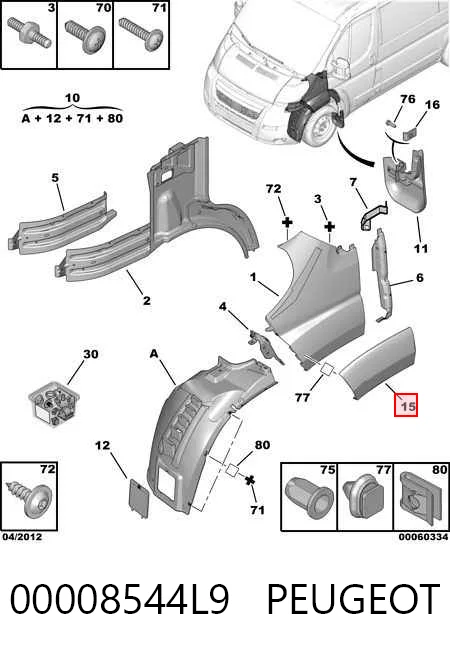 Молдинг передньої арки колеса, правий Fiat/Alfa/Lancia 735574839 ціна, від 19.28 USD