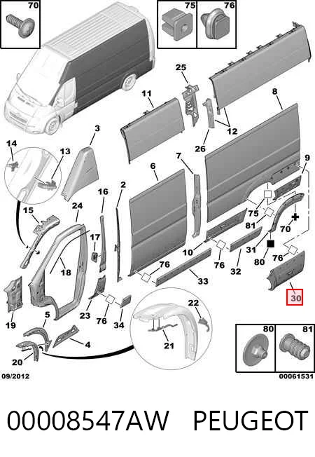 Розширювач задньої арки колеса, лівий Fiat/Alfa/Lancia 8547AW ціна, від 34.20 USD