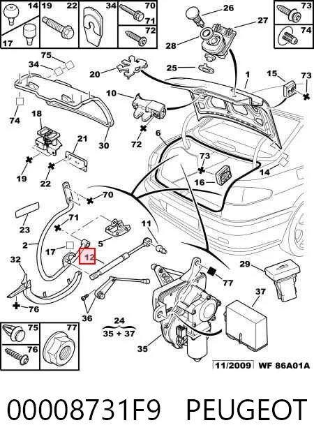 Амортизатор кришки багажника Stabilus 68834