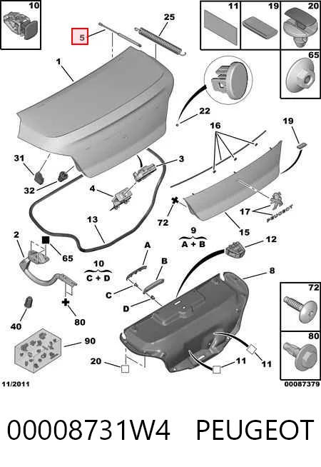 Амортизатор кришки багажника Magneti Marelli 430719114100