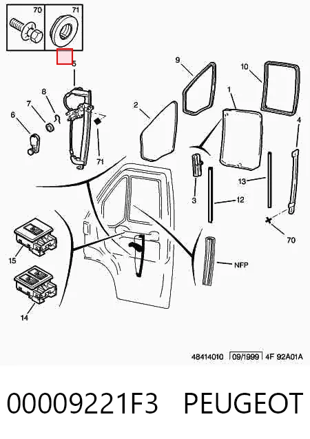  Склопідйомник передньої лівої двері Peugeot Boxer 2