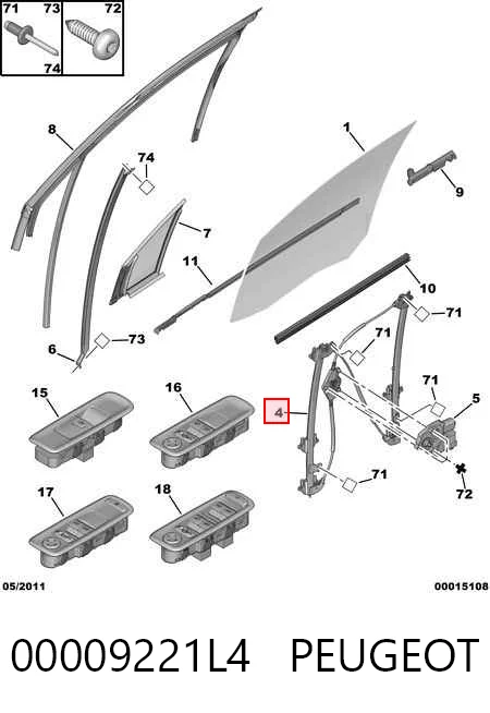 Підйомник механічний вітрового скла на Citroen Evasion  22, U6