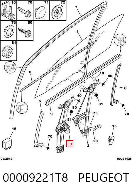 Купити Склопідйомник передньої лівої двері Citroen C1 I PM, PN