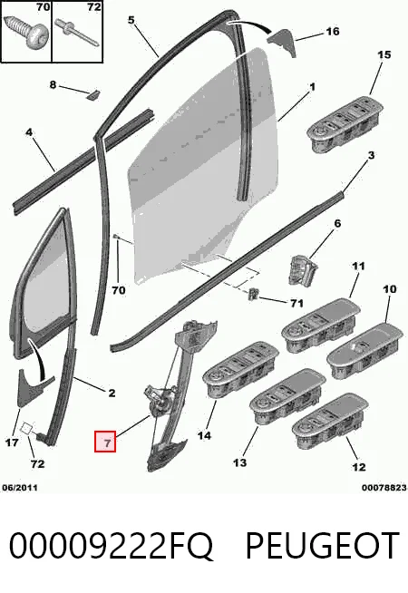 Склопідйомник (механізм переміщення скла) Citroen C3 I