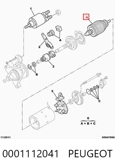 0001112041 Peugeot/Citroen Стартер двигуна