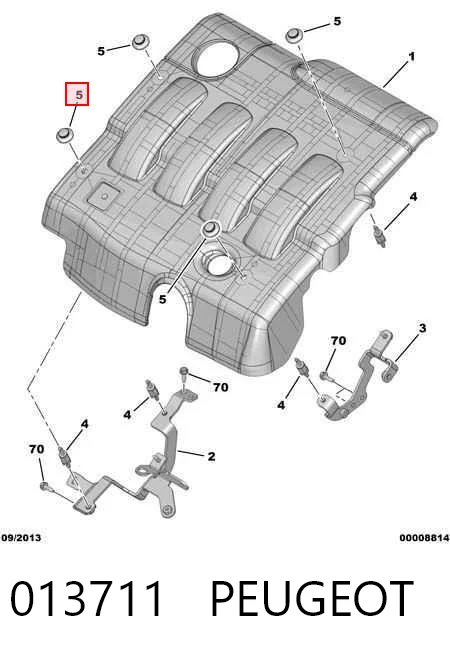 013711 Peugeot/Citroen Подушка декоративної кришки двигуна