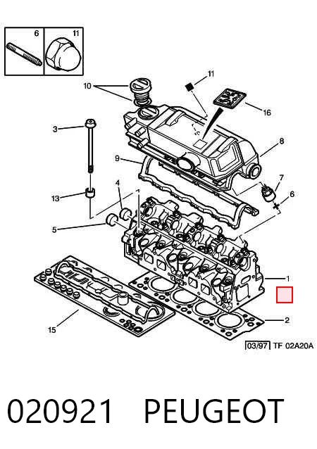 Прокладка головки блока циліндрів (ГБЦ) Peugeot 205 I
