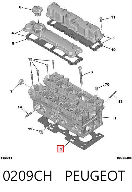 Прокладка головки блока циліндрів (ГБЦ) Stellox 1125208SX