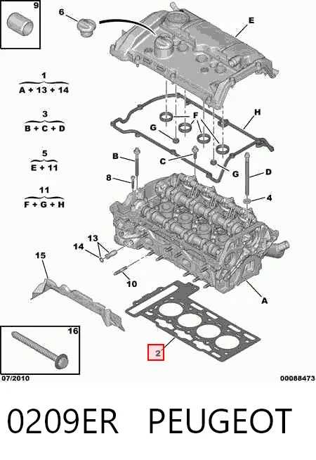 0209ER Peugeot/Citroen Прокладка під головку