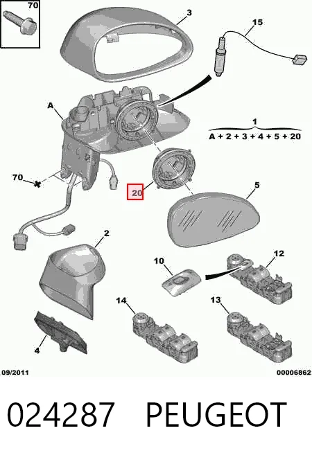 Ліве бічне дзеркало FPS 2008M57 ціна, від 9.26 USD