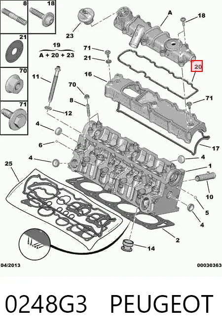 0248G3 Peugeot/Citroen Кришка двигуна