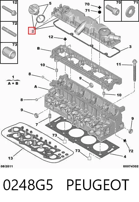 0248G5 Peugeot/Citroen Кришка двигуна