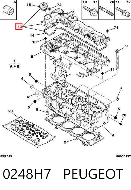 0248H7 Peugeot/Citroen Кришка двигуна