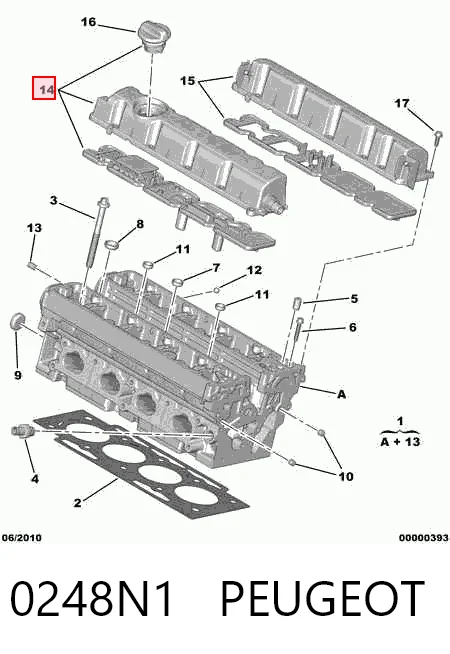 0248N1 Peugeot/Citroen Кришка двигуна