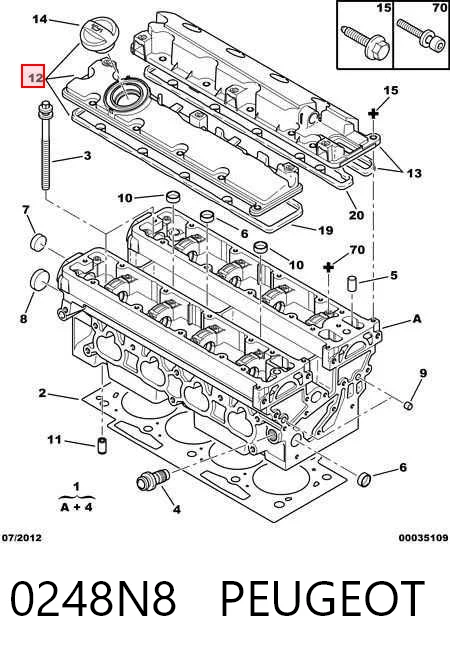 0248N8 Peugeot/Citroen Кришка клапанна, ліва