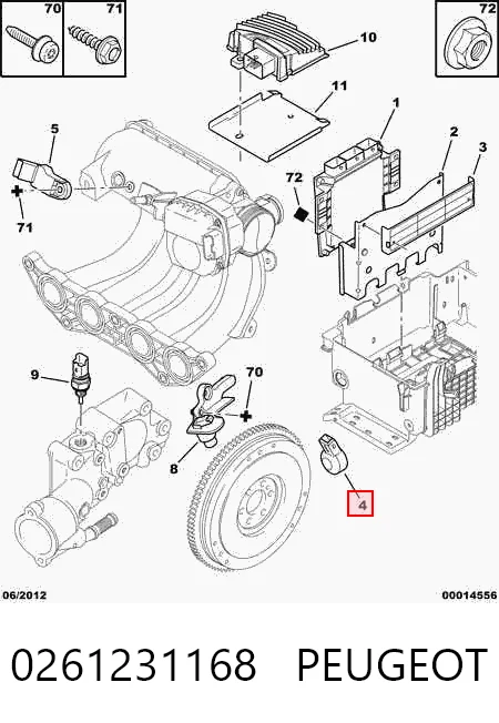 0261231168 Peugeot/Citroen Датчик детонації