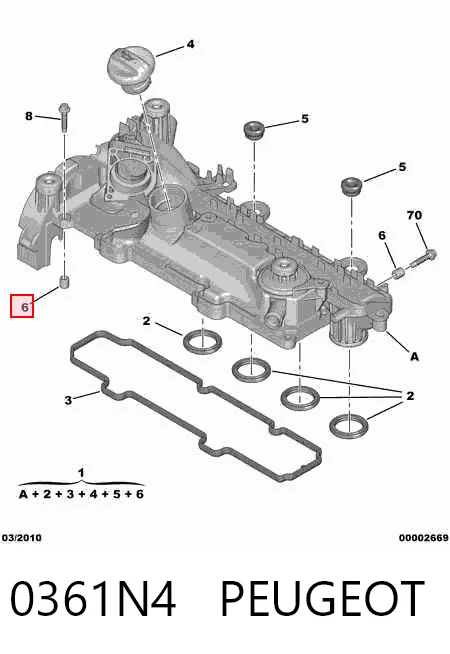0361N4 Peugeot/Citroen Кришка двигуна