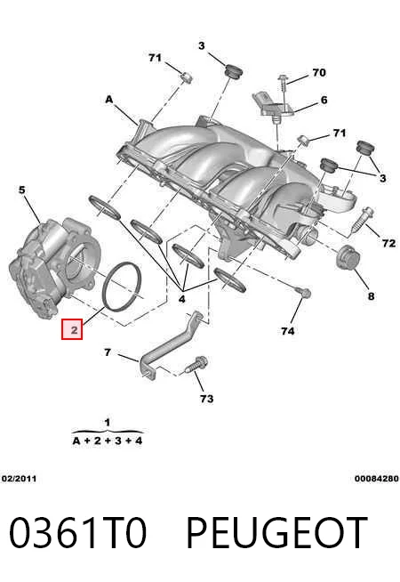 0361T0 Peugeot/Citroen Колектор впускний