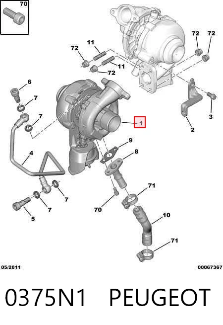 0375N1 Peugeot/Citroen Турбонаддув