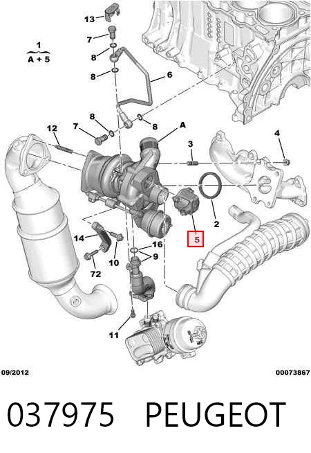 037975 Peugeot/Citroen Клапан рециркуляції наддувного повітря турбіни