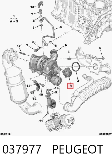 037977 Peugeot/Citroen Клапан рециркуляції наддувного повітря турбіни