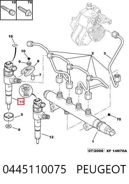 0445110075 Peugeot/Citroen Форсунка вприску палива