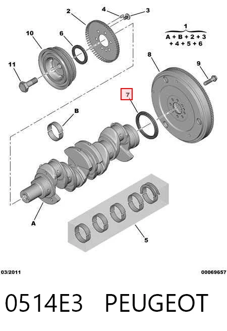 504014232 Case Сальник коленвала корінний