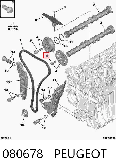 080678 Peugeot/Citroen Болт шестерні распредвала