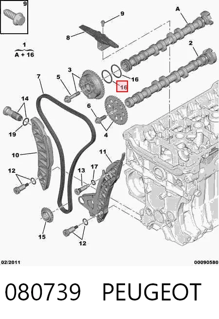 080739 Peugeot/Citroen Сальник распредвала двигуна, передній