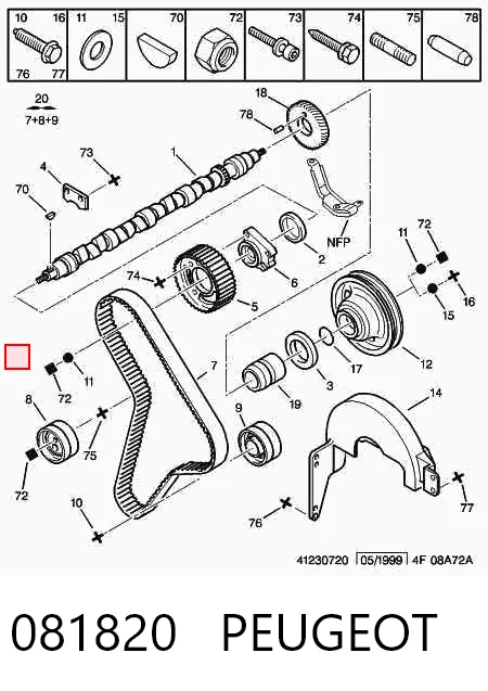081820 Peugeot/Citroen Ролик натягувач