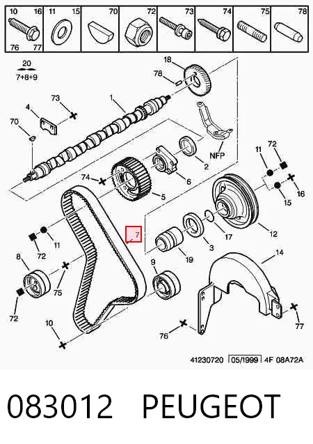 083012 Peugeot/Citroen Паразитний провідний ролик