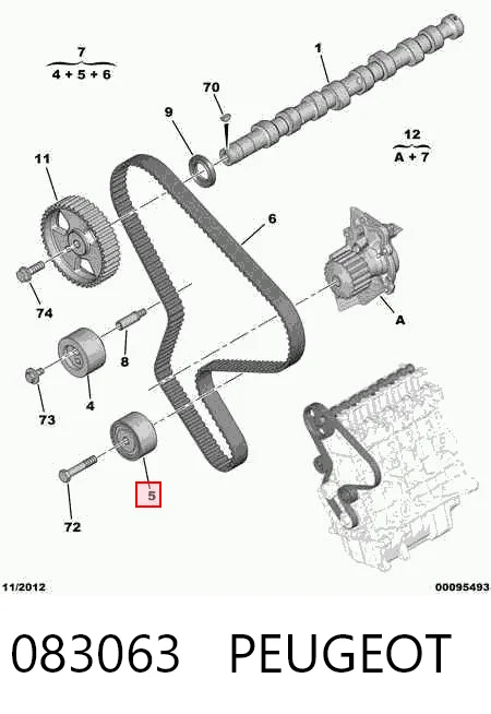 083063 Peugeot/Citroen Паразитний провідний ролик