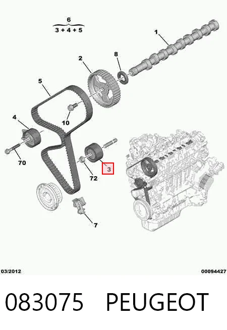 083075 Peugeot/Citroen Паразитний провідний ролик