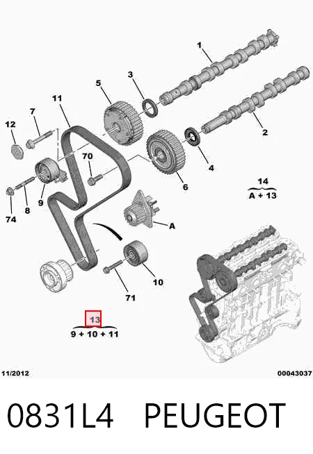  Комплект ГРМ Citroen C4 1