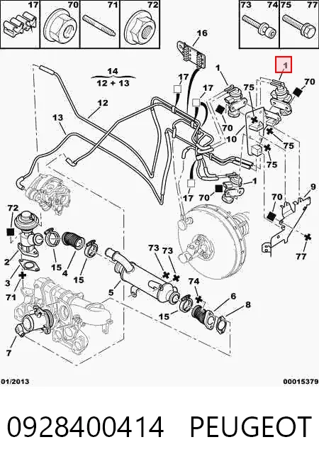 0928400414 Peugeot/Citroen Клапан перетворювач тиску наддуву (соленоїд)