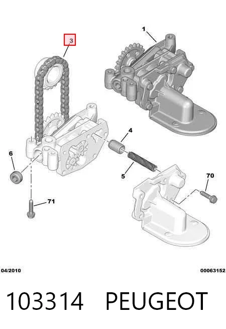 103314 Peugeot/Citroen Ланцюг маслянного насосу