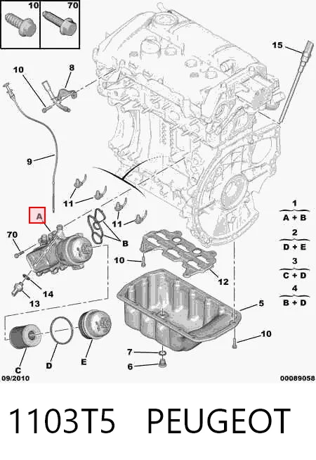 1103T5 Peugeot/Citroen Радіатор масляний (холодильник), під фільтром