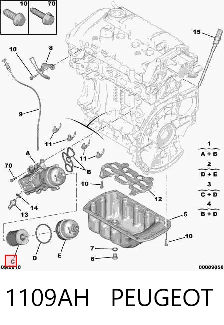 1109AH Peugeot/Citroen Фільтр масла