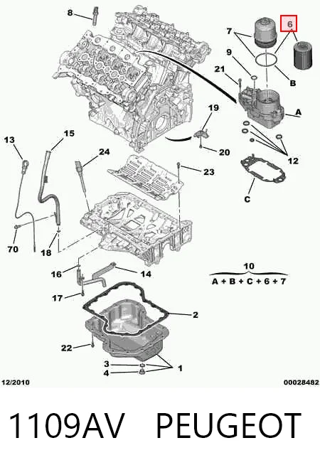 1109AV Peugeot/Citroen Фільтр масла