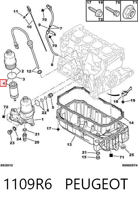 1109R6 Peugeot/Citroen Фільтр масла