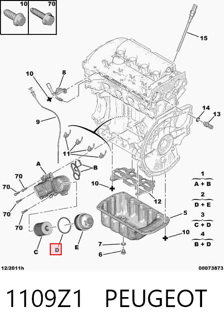 1109Z1 Peugeot/Citroen Фільтр масла
