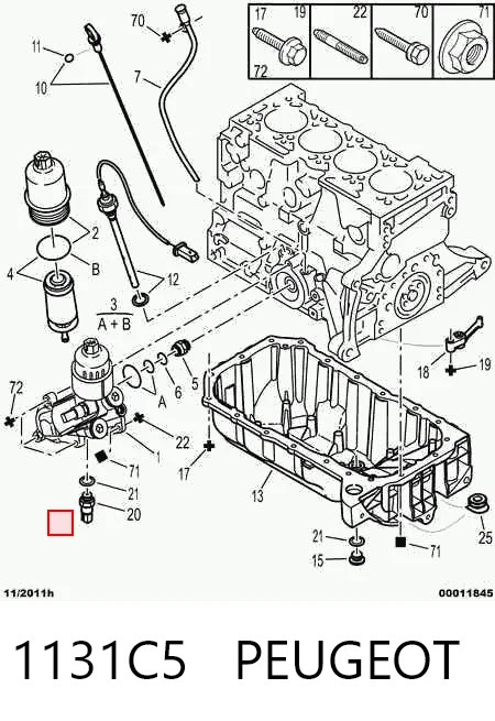 1131C5 Peugeot/Citroen Датчик показника тиску масла